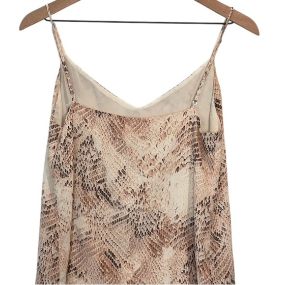 L'AGENCE Jane Blush and Cream Snake Print Camisole, 100% Silk, Size XS - Picture 14 of 14